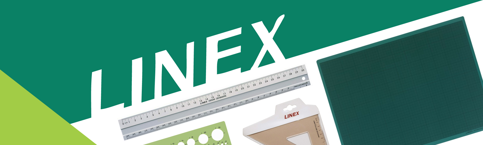 Linex 5-in-1 EASY-Kordel zum Zeichnen Aid Lineal Geodreieck Winkelmesser Kompass getöntes grün Ref LXG5IN1 