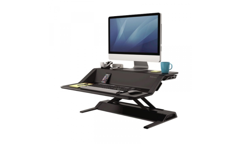 Fellowes FIRA Certified Lotus Sit Stand Workstation - Black. (New Lower Price for 2022)