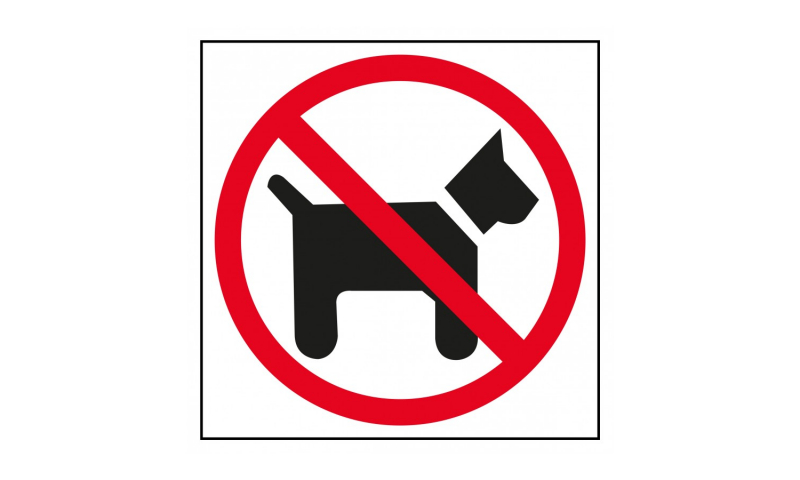 Apli PVC Self-adhesive Pictogram sign, Dogs Forbidden, Retail Hangpack