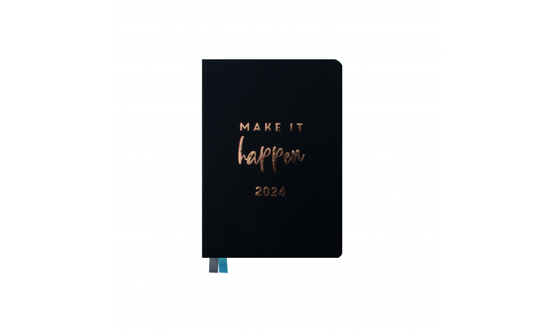 Tallon A6 Daily Black Diary with full colour pages.