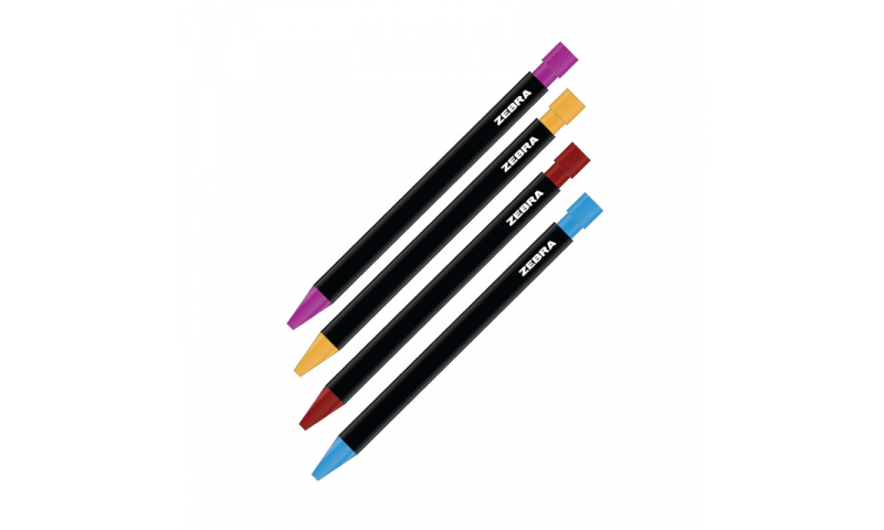 Zebra Zensations Mechanical Colour Pencils, Ergo Grip, 2mm Lead, No need to Sharpen, Tub of 10 Asstd