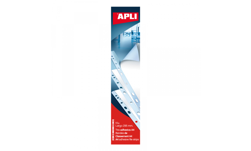 Apli A4 Multipuched Adhesive Filing Strips, 10pk