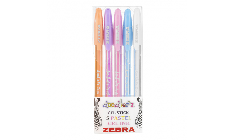 Zebra Doodler'z Pastel Ink Gel Pens - pack of 5