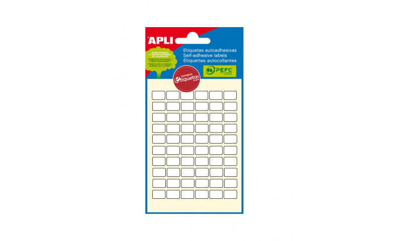 APLI White Rectangular Labels 360 per Pk, 8 x 12mm