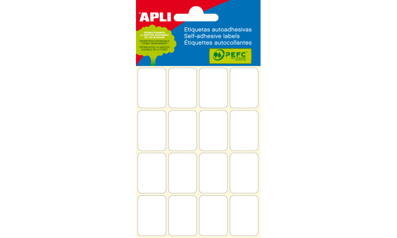 APLI White Rectangular Labels 19 x 27mm, Bag of 96 Labels