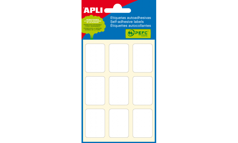 APLI White Rectangular Labels 22 x 32mm, Bag of 54 Labels