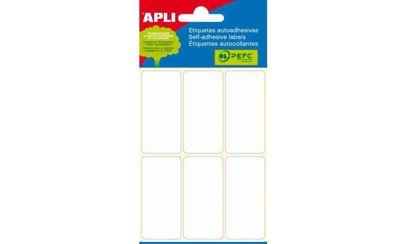 APLI White Rectangular Labels 36 per Pk, 26 x 54mm