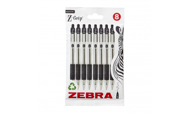 Zebra Z-Grip Ballpen - 10 pack Black, Handcarded