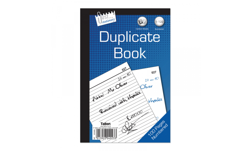 Just Stationery Duplicate Book 8 x 5" 80 pages (New Lower Price for 2022)