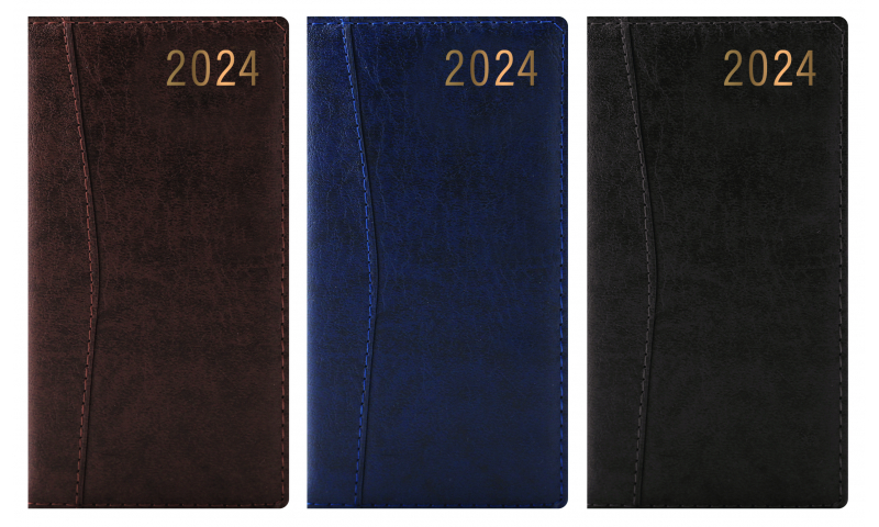 Tallon Slim Weekly Leatherette Diary 2023 with Stitched Detail, 3 Asstd, in CDU (0403)