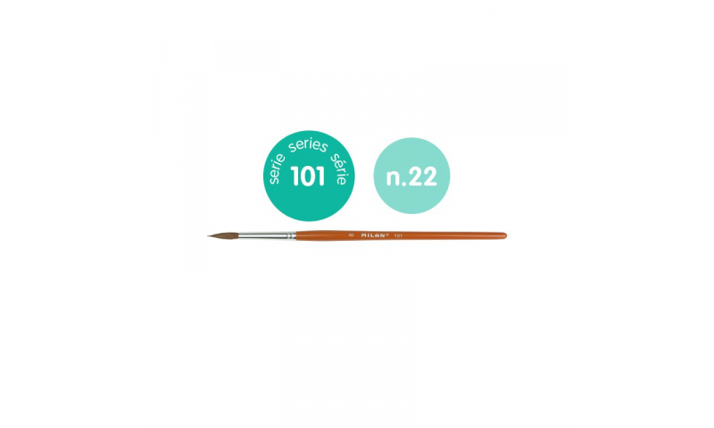 Milan 101 Series Paint Brushes: Cylindrical Pony Hair, School grade. Ideal for Watercolour &  Poster work. Size 22, 9.9 mm