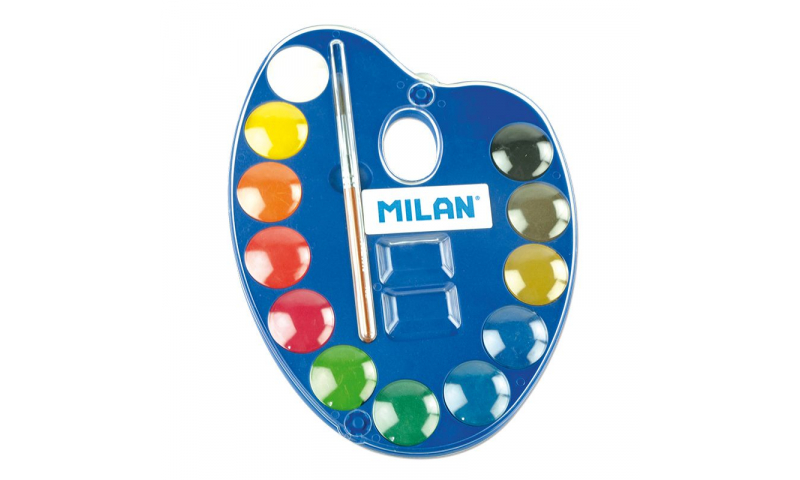 Milan Watercolour Palettes, small, 12 x 25mm colours + brush (New Lower Price for 2022)
