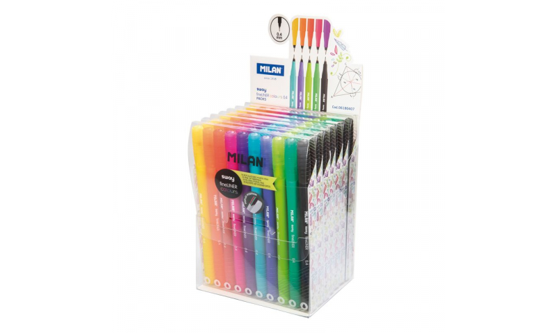 Milan Sway Fineliner Pens. 0.4mm, Wallet of 10 Assorted colours