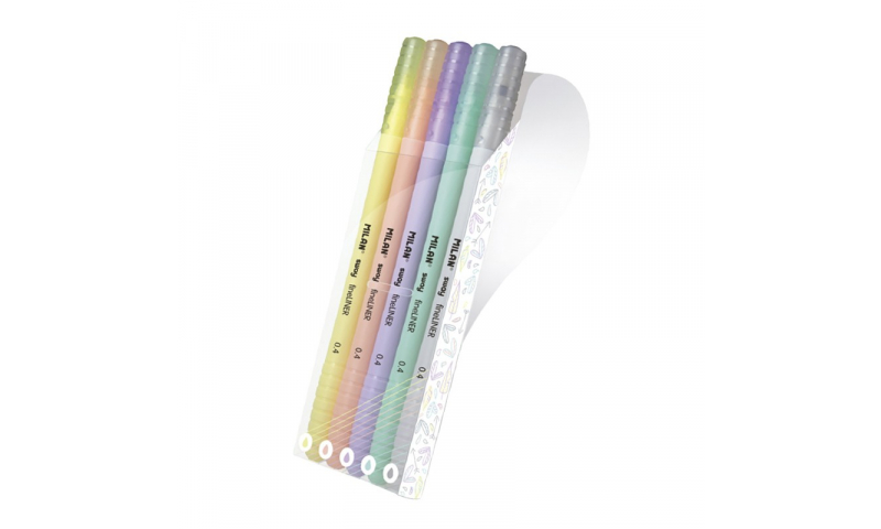 Milan Sway Pastel Fineliner Pens 0.4mm Wallet of 5 Asstd Colours in CDU