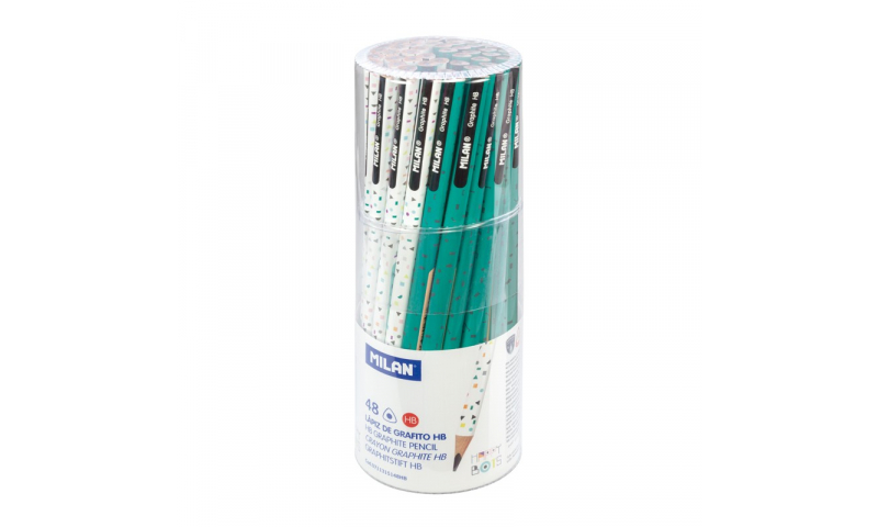 Milan Happy Bots Triangular HB Pencils, Tubbed Display (New Lower Price for 2022)