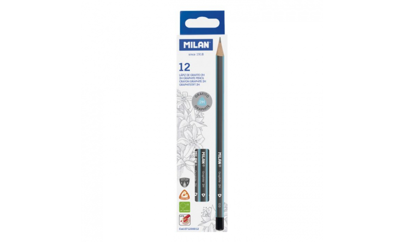 Milan 2H Pencils, Quality Triangular Sustainable Wood - box of 12 (priced per pencil)