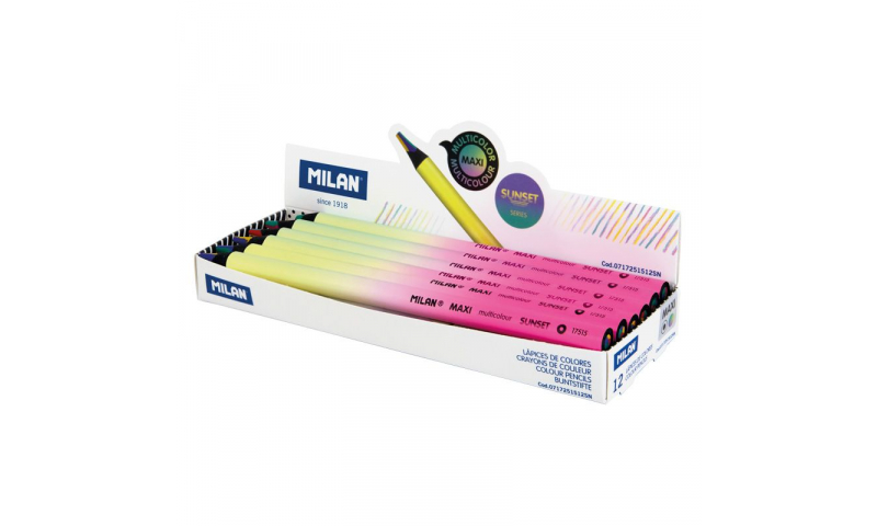 Milan Sunset Maxi 4 Colour Pencils, Display tray.