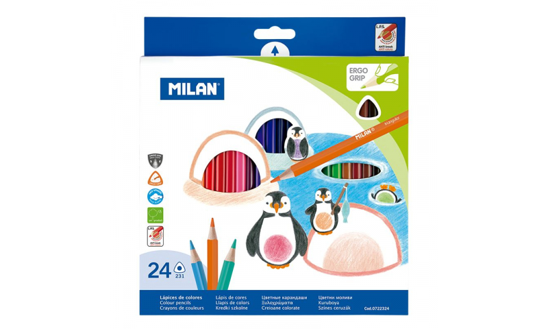 Milan Colouring Pencils, Ergo Triangular, box of 24
