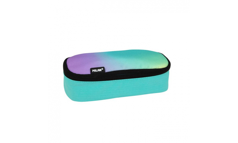 Milan Oval Pencil Case, Sunset Collection, Green/Purple
