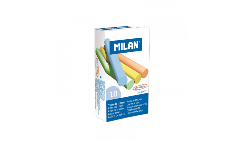 Milan Chalk, Assorted colours, Box of 10 sticks (New Lower Price for 2022)