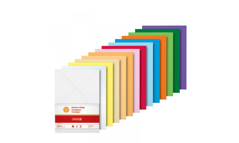 Brunnen C5 Luxury Envelopes 80gsm - Retail Pack of 10 - 9 colours available