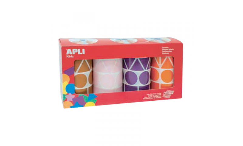 Apli Educational Geometric Labels on Roll, 4 Shapes 5438 Labels (New Lower Price for 2022)