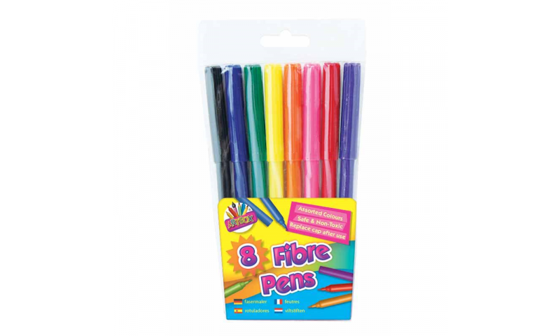 ArtBox Fibre Pens, Fine Tip, 8Pk in Wallet (New Lower Price for 2022)