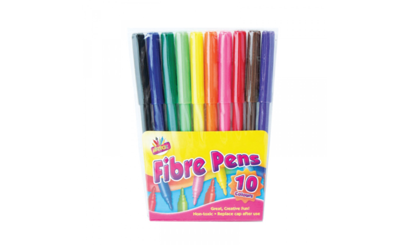 ArtBox Fibre Pens, Fine Tip, 10Pk in Wallet