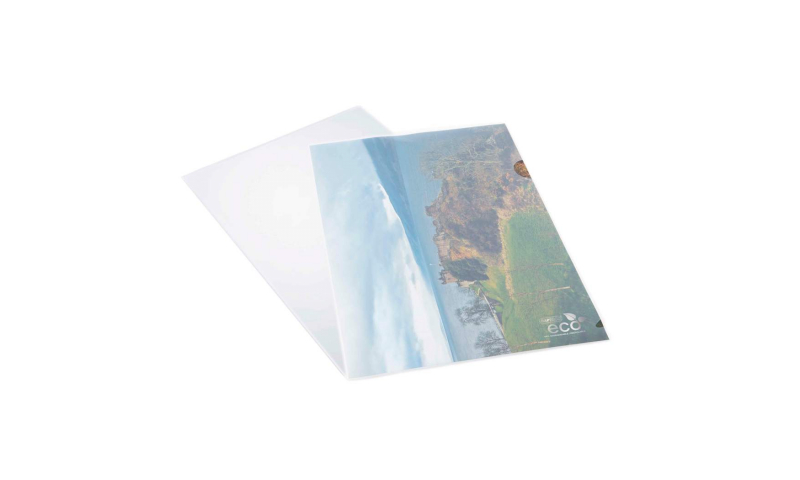 Rapesco ECO A4 Biodegradable Clear Letter Files. Open Top & Side with Thumb Cut. Pack of 25