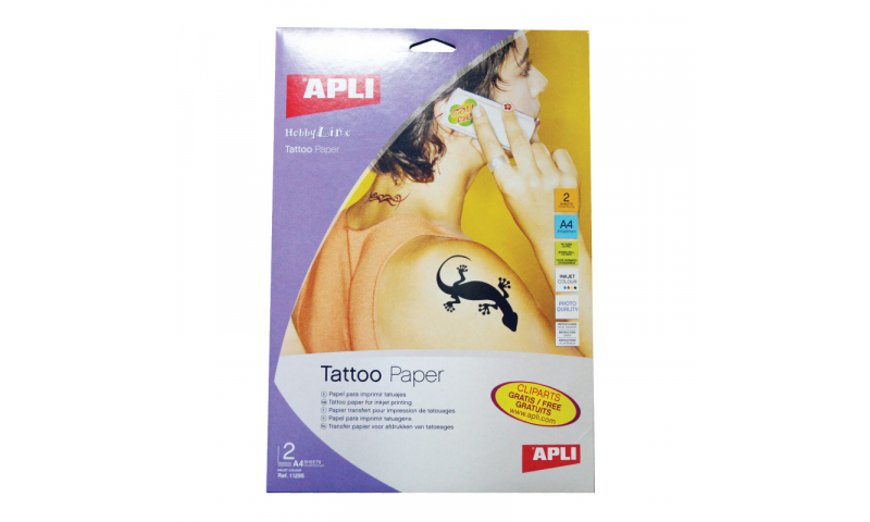 Apli A4 Temporary Tattoo Creation Paper, 2 Sheets