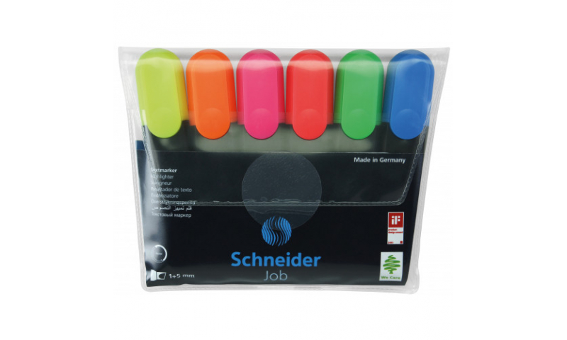 SCHNEIDER Job Highlighter, Wallet of 6 asstd colours