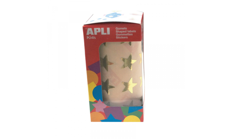 Apli Gold Star Labels, Large 24mm, 1416 on Roll