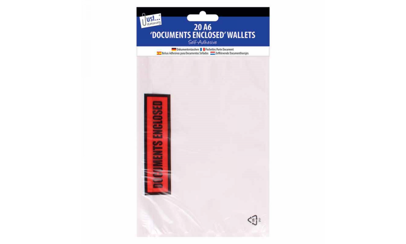 Just Stationery A6 Size Document Enclosed Envelopes 20pk