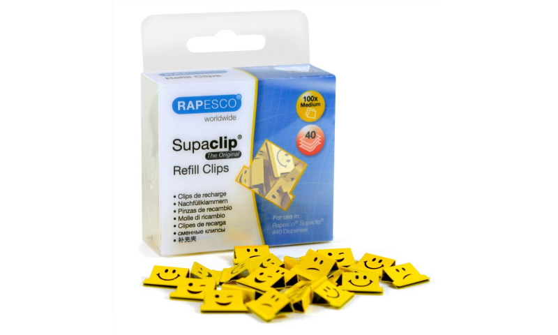 Rapesco Supaclip Refill Clips - Emoji 100pk