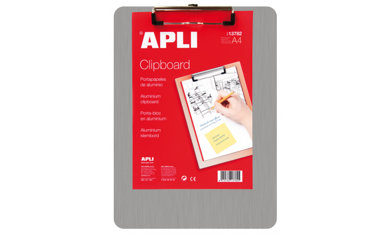 Apli Rigid & Light Aluminium A4 Clipboard