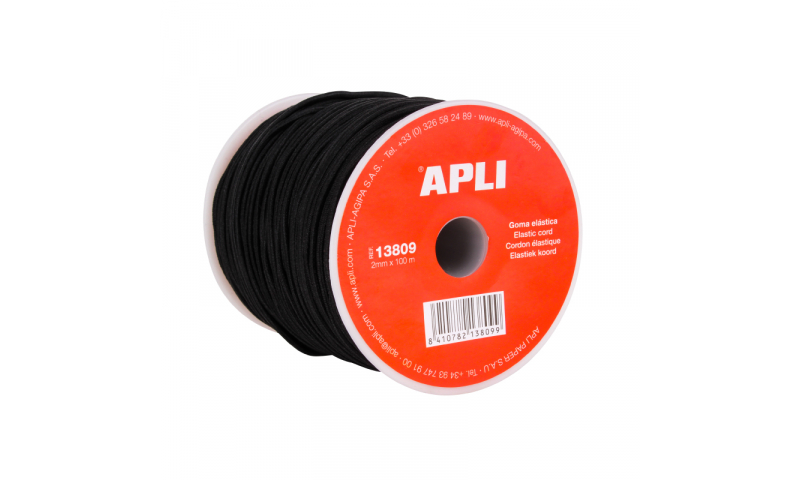 Apli Spool of Black Elastic Cord, 2mm x 100m