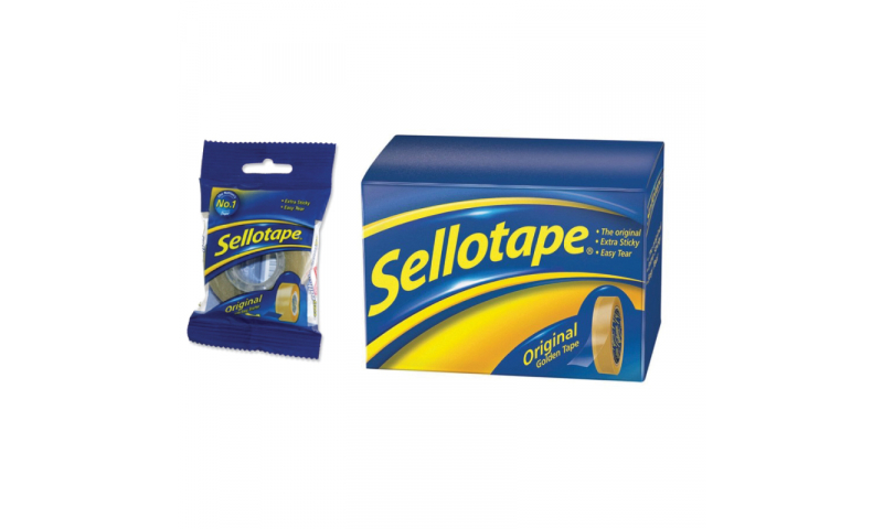 Sellotape Gold Original 18mm x 66M, individual Flow Wrapped