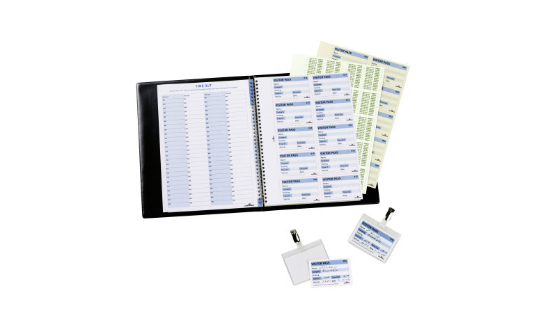 Durable GDPR Visitors Book with 300 Duplicate NCR Badge Inserts. (New Lower Price for 2021)