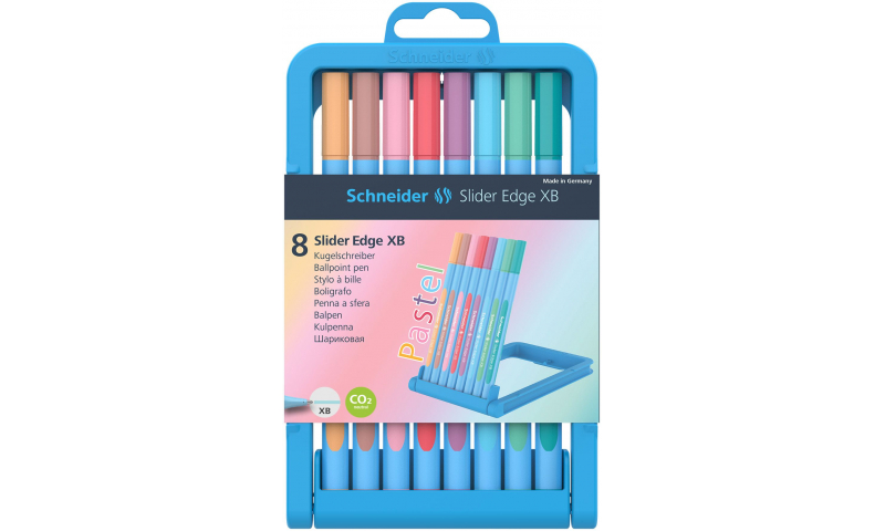 Schneider ECO Slider Edge Pastel Pen XB, Case of 8 Asstd Colours