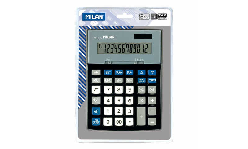 Milan Jumbo Desktop 12 digit Office Calculator, Check & Correct functions