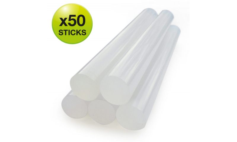 Rapesco Hot Melt Glue Sticks, Extra Long 7mm x 150mm - Box of 50