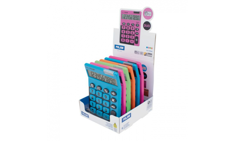 Milan Desk Calculator, 10 Digit, Soft Touch DUO in Display.