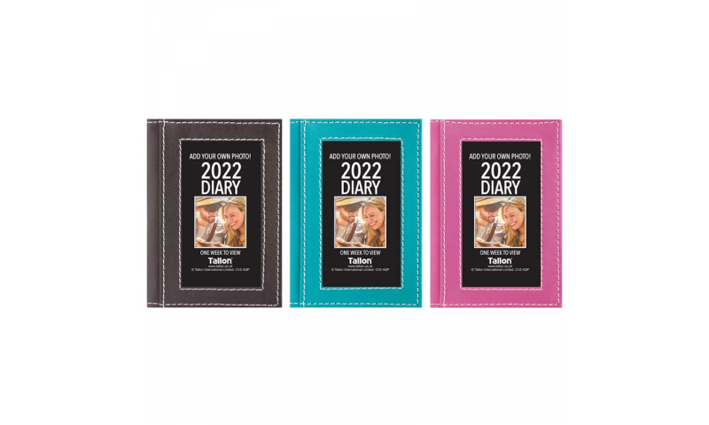 Tallon Pocket 2020 Weekly Diary with Personalisable Photo insert front, 3 asstd