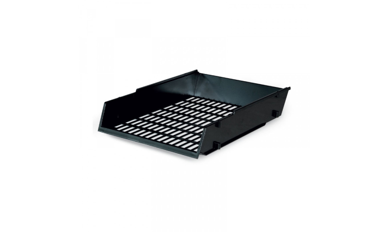 Durable Recycled A4 Plastic Letter Tray, Self Stack or Risers, Black (New Lower Price for 2022)