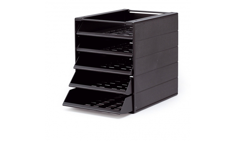 Durable Ideal Box 5 Tray Letter Tray Drawer System, Black or Grey (New Lower Price for 2022)