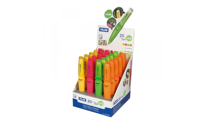 Milan Capsule Fluo Beginners Pencil & Eraser, 1.3mm 2B