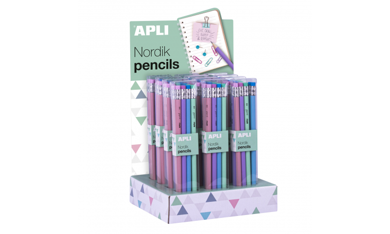 Apli Nordic Collection 8 pack HB Pencils with Eraser on CDU