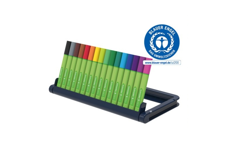 Schneider Link-It Biodegradable Fibrepen Stand up Deskset of 16 Pens