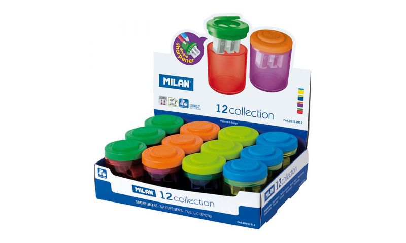 Milan Collection Canister Sharpeners, 3 Asstd colours