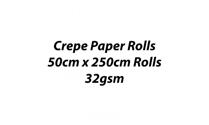 Heyda Crepe Paper Rolls 50cm x 250cm Roll, 32gsm Pack of 10 - White